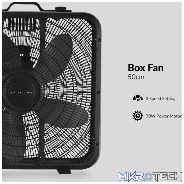 Boden Stark 50cm Box Fan - Black - Image 5