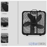 Boden Stark 50cm Box Fan - Black - Image 6