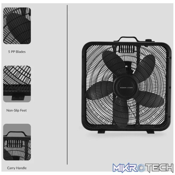 Boden Stark 50cm Box Fan - Black - Image 6