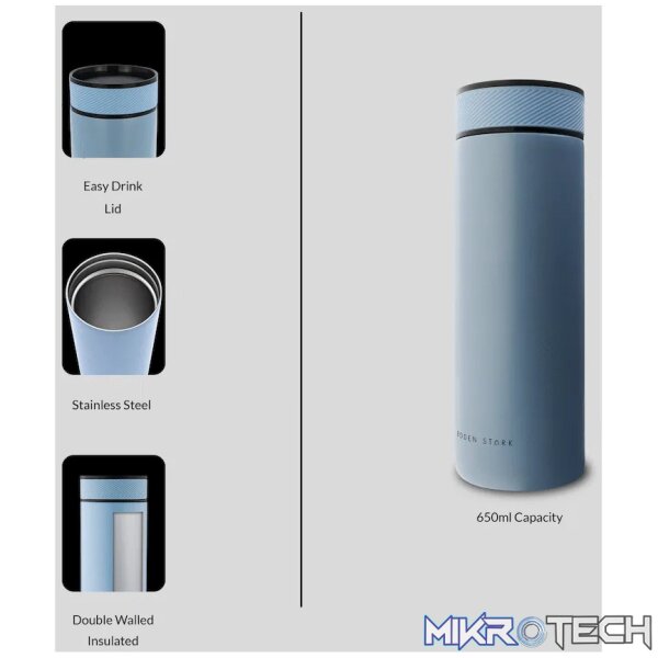 Boden Stark 650ml Double-Walled Flask - Blue - Image 3