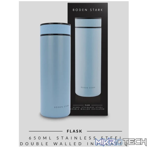 Boden Stark 650ml Double-Walled Flask - Blue - Image 5