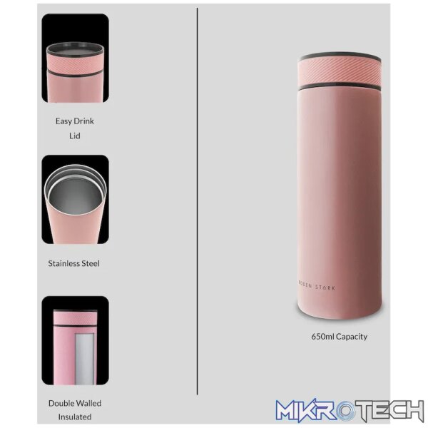 Boden Stark 650ml Flask - Pink - Image 2