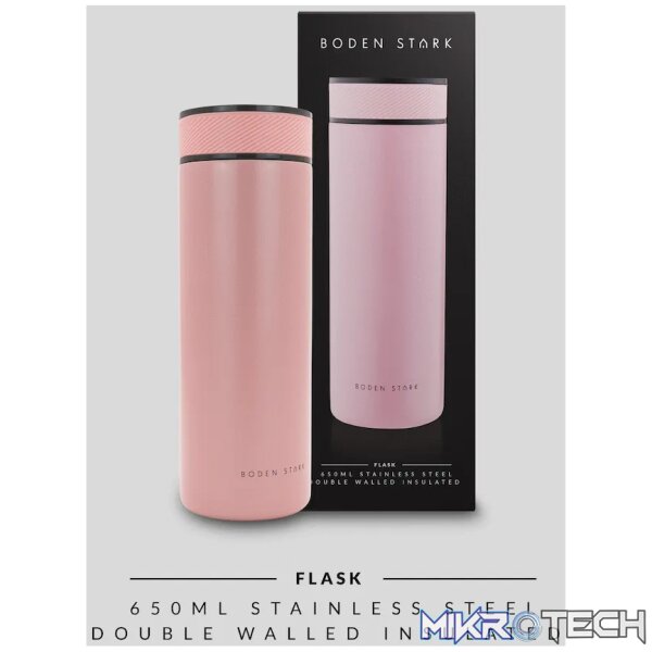 Boden Stark 650ml Flask - Pink - Image 4