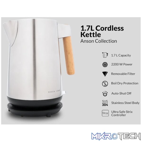 Boden Stark Anson Collection 1.7l 2000w SS Kettle - Image 2