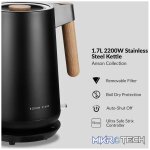 Boden Stark Anson Collection 1.7l 2000w Stainless Steel Kettle - Black - Image 3