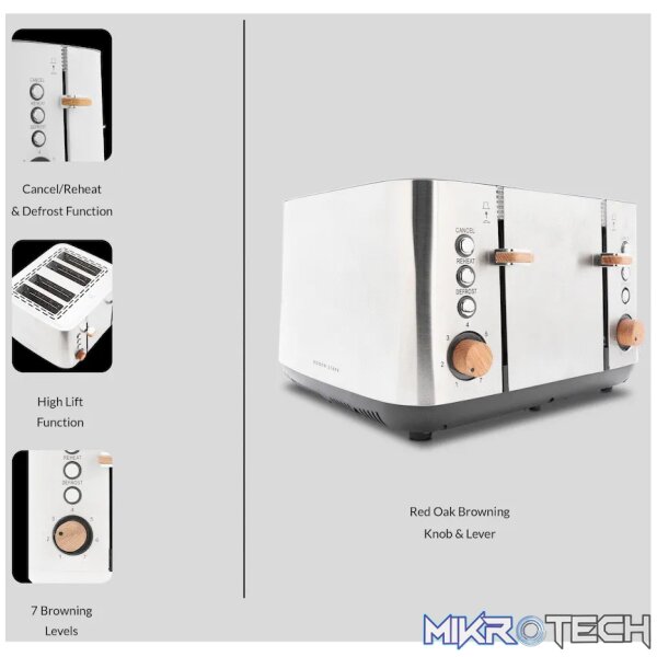 Boden Stark Anson Collection 4-Slice SS Toaster - Image 3