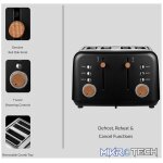 Boden Stark Anson Collection 4-Slice Stainless Steel Toaster - Black - Image 4