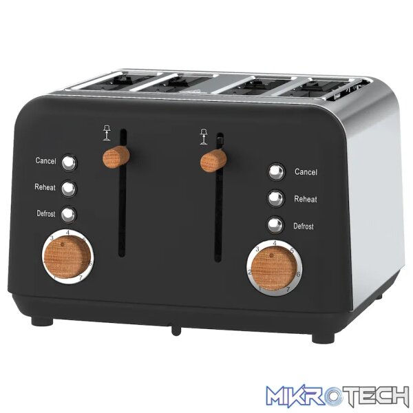 Boden Stark Anson Collection 4-Slice Stainless Steel Toaster - Black - Image 5