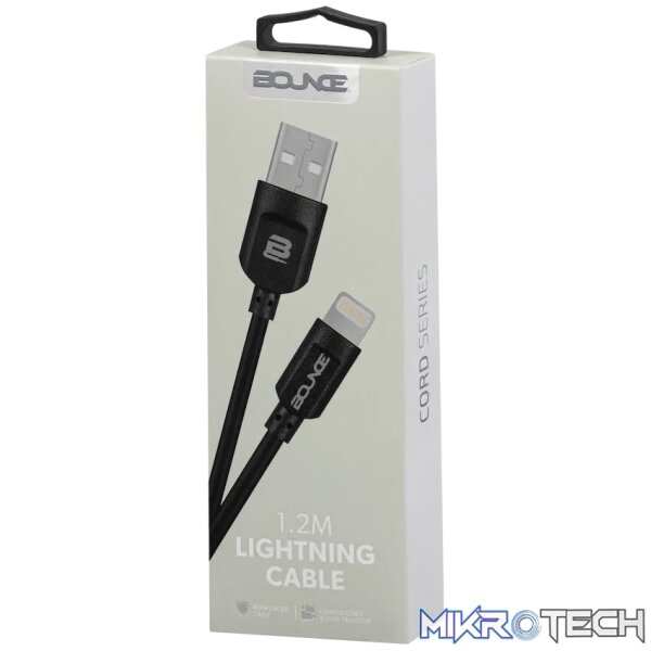 Bounce Cord Series 1.2m Lightning Cable - Black - Image 2