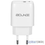 Bounce Tag Series Dual USB & USB-C 12W Wall Charger - White - Image 2
