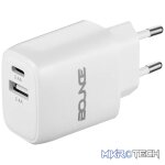Bounce Tag Series Dual USB & USB-C 12W Wall Charger - White