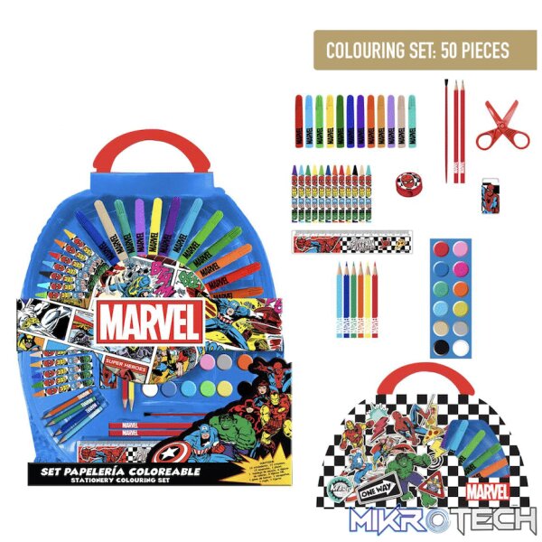 COLOURING STATIONERY SET 50 PIECES AVENGERS COLOURING STATIONERY SET 50 PIECES AVENGERS