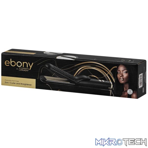 Carmen 2-in-1 Curler and Straightener - Ebony - Image 2