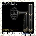 Carmen 5-in-1 Hot Air Brush - Ebony - Image 3