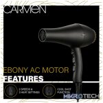 Carmen Ebony AC Motor Hair Dryer - Image 3