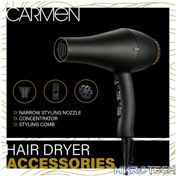 Carmen Ebony AC Motor Hair Dryer - Image 5