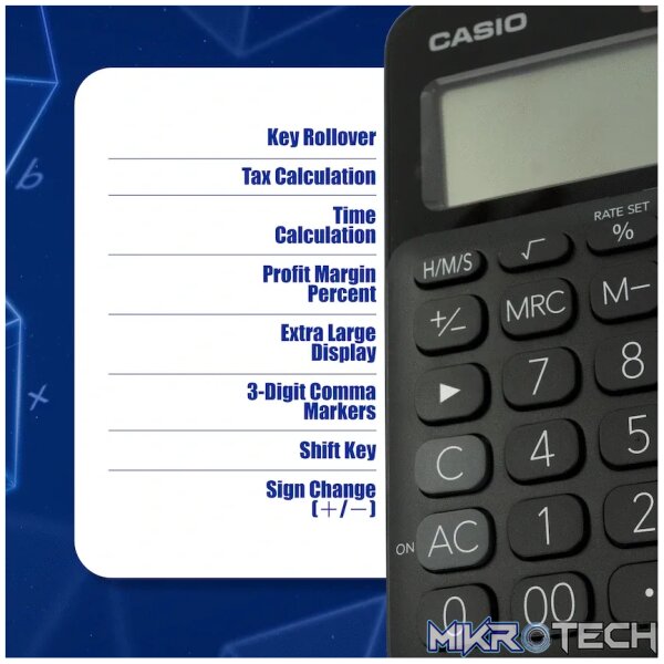 Casio MS-20UC - Desktop Calculator 12-Digit - Black - Image 5