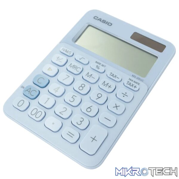 Casio MS-20UC - Desktop Calculator 12-Digit - Light Blue - Image 3