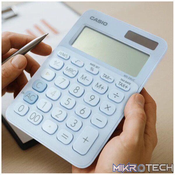 Casio MS-20UC - Desktop Calculator 12-Digit - Light Blue - Image 6