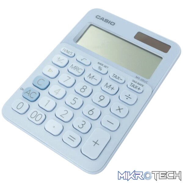 Casio MS-20UC - Desktop Calculator 12-Digit - Light Blue Casio MS-20UC - Desktop Calculator 12-Digit - Light Blue