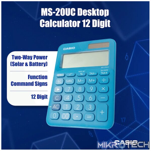 Casio MS-20UC - Desktop calculator 12 Digit - Blue - Image 4
