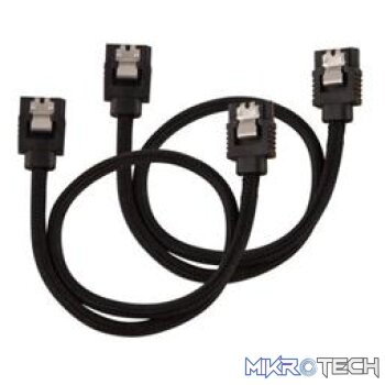 Corsair CC-8900248 Premium Sleeved SATA 6Gbps 30cm Black SATA Cable