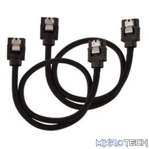 Corsair CC-8900248 Premium Sleeved SATA 6Gbps 30cm Black SATA Cable Corsair CC-8900248 Premium Sleeved SATA 6Gbps 30cm Black SATA Cable