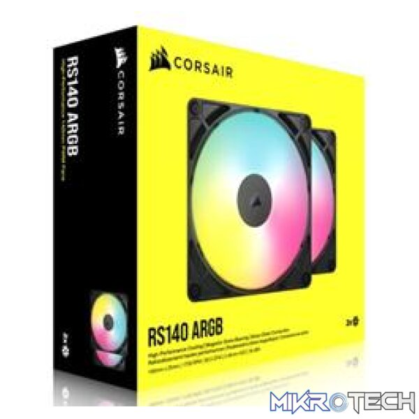 Corsair CO-9050183-WW RS140 140mm ARGB PWM Dual Pack Black Case Fans - Image 6
