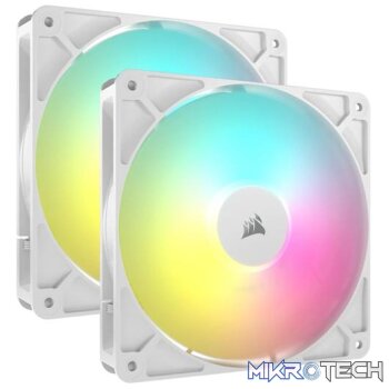 Corsair CO-9050187-WW RS140 140mm ARGB PWM Dual Pack White Case Fans