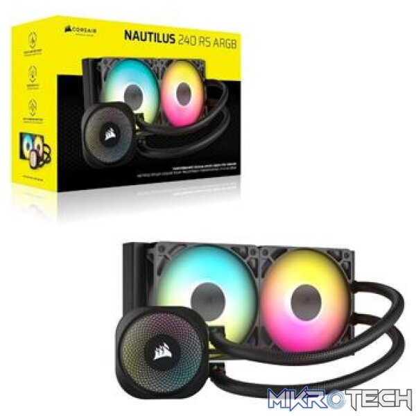 Corsair CW-9060092-WW NAUTILUS 240 RS ARGB 240mm Black Liquid CPU Cooler - Image 7