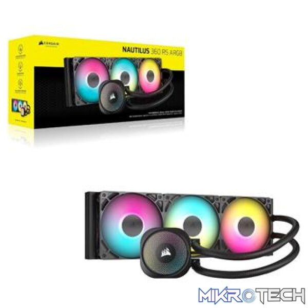 Corsair CW-9060093-WW NAUTILUS 360 RS ARGB 360mm Black Liquid CPU Cooler - Image 7