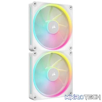 Corsair LX140 RGB iCUE LINK 140mm PWM 2000 RPM White Case Fan – Dual Pack & System Hub