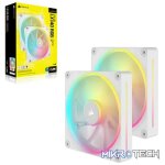 Corsair LX140 RGB iCUE LINK 140mm PWM 2000 RPM White Case Fan – Dual Pack & System Hub - Image 5