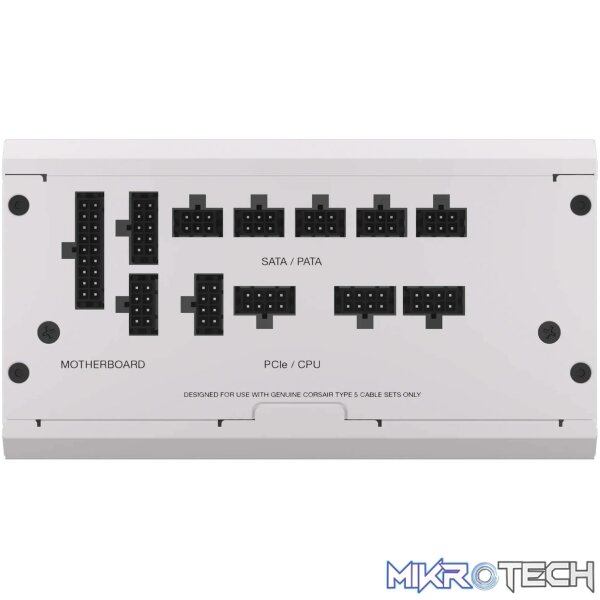 Corsair RM850x Shift White — 850 Watt 80 PLUS Gold;10yr Warranty. ATX (1); EPS (2); PCI-E (4);12VHPWR (1); PATA (8);SATA (12) - Image 2