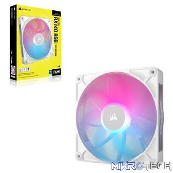 Corsair RX140 RGB iCUE Link 140mm PWM 1700 RPM White Chassis Fan - Image 3