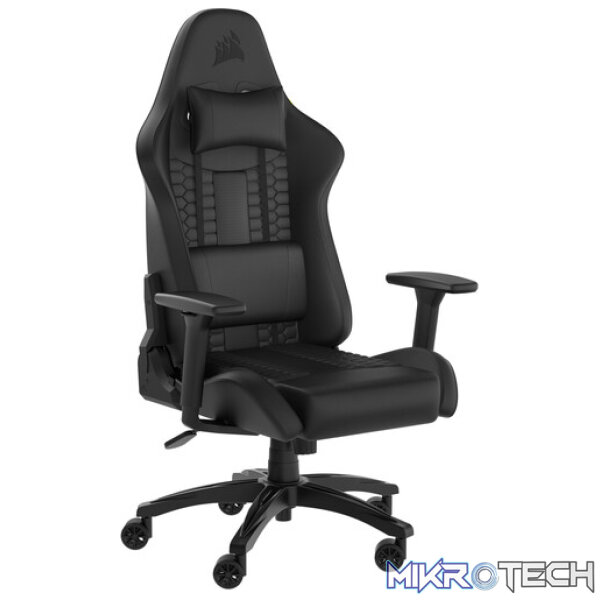 Corsair TC100 RELAXED Leatherette Black/Black Gaming Chair - Image 2