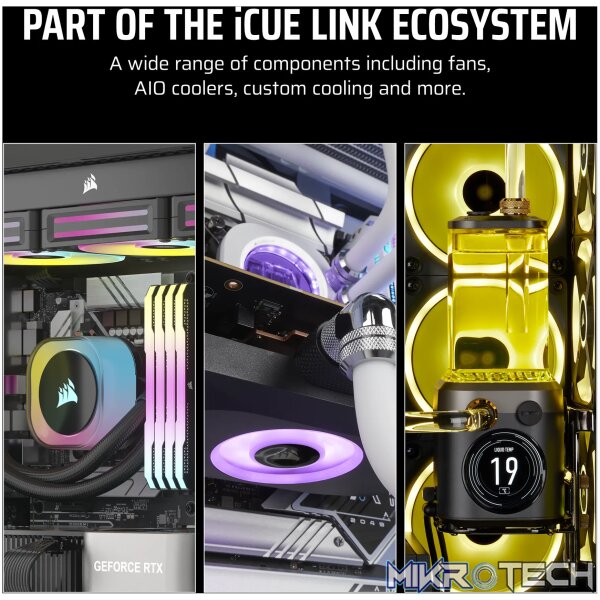 Corsair iCUE LINK LX120-R RGB. Type: Fan, Fan diameter: 12 cm, Rotational speed (max): 2400 RPM, Maximum air pressure: 3.8 mmH2O. Product colour: White - Image 10