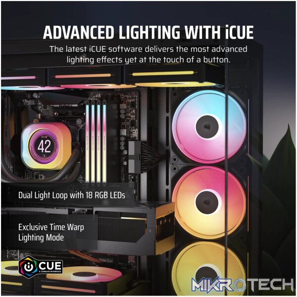 Corsair iCUE LINK LX140-R RGB. Type: Fan, Fan diameter: 14 cm, Rotational speed (max): 2000 RPM, Maximum air pressure: 3.55 mmH2O. Product colour: Black - Image 6