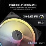 Corsair iCUE LINK LX140-R RGB. Type: Fan, Fan diameter: 14 cm, Rotational speed (max): 2000 RPM, Maximum air pressure: 3.55 mmH2O. Product colour: Black - Image 8