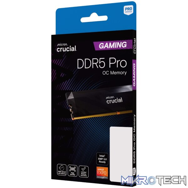 Crucial Pro 16GB 6400Mhz DDR5 Desktop OC Gaming Memory - Black - Image 6