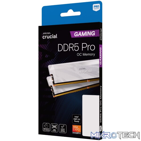 Crucial Pro Overclocking DDR5-6400 32GB Desktop Gaming Memory Kit (16GB x 2) – White - Image 5