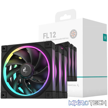 DeepCool FL12 3-in-1 ARGB 120mm Fan 3 Pack - Black