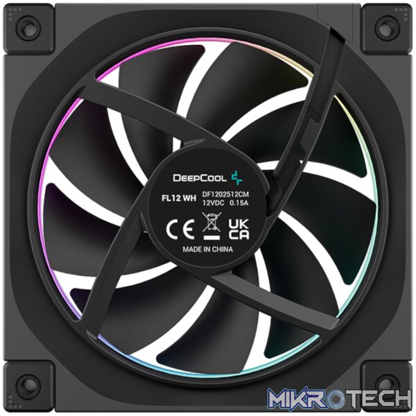 DeepCool FL12 3-in-1 ARGB 120mm Fan 3 Pack - Black - Image 5