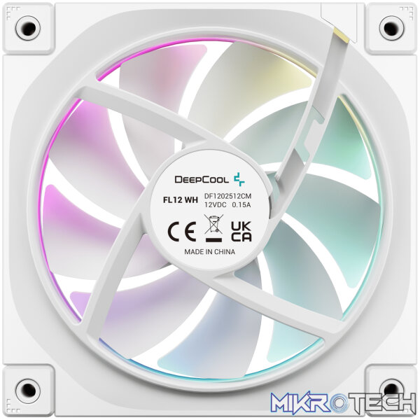 DeepCool FL12 3-in-1 ARGB 120mm Fan 3 Pack - White - Image 5