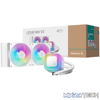 DeepCool LE240 V2 240mm ARGB AIO CPU Liquid Cooler - White