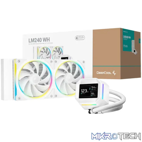 DeepCool LM240 ARGB 240mm AiO Liquid Cooler - White DeepCool LM240 ARGB 240mm AiO Liquid Cooler - White