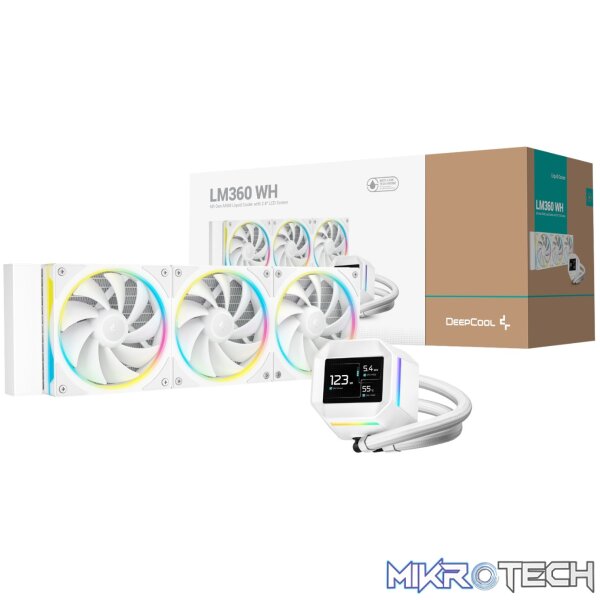 DeepCool LM360 ARGB 360mm AIO CPU Liquid Cooler - White DeepCool LM360 ARGB 360mm AIO CPU Liquid Cooler - White