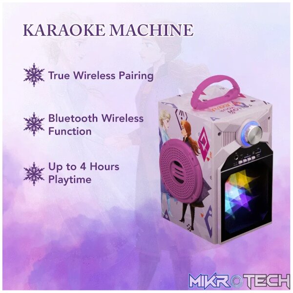 Disney Frozen Classic LED Stars Karaoke Machine with Microphone - Image 7