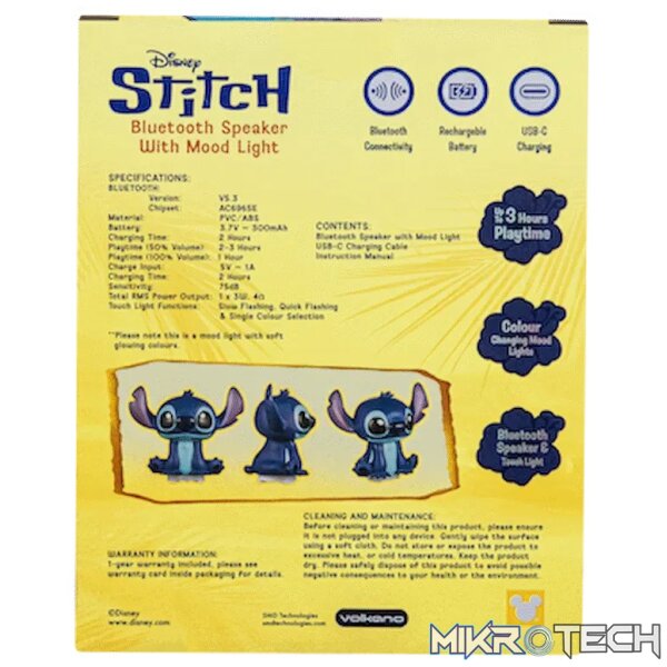 Disney Stitch Bluetooth Speaker with Mood Light - Image 3