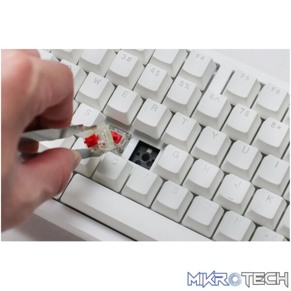 Ducky Keyboard Zero 6108 100% Mechanical Wireless Keyboard; RGB; USB 2.0 / 2.4GHz / BT - White - Cherry MX2A Blue switches. - Image 3